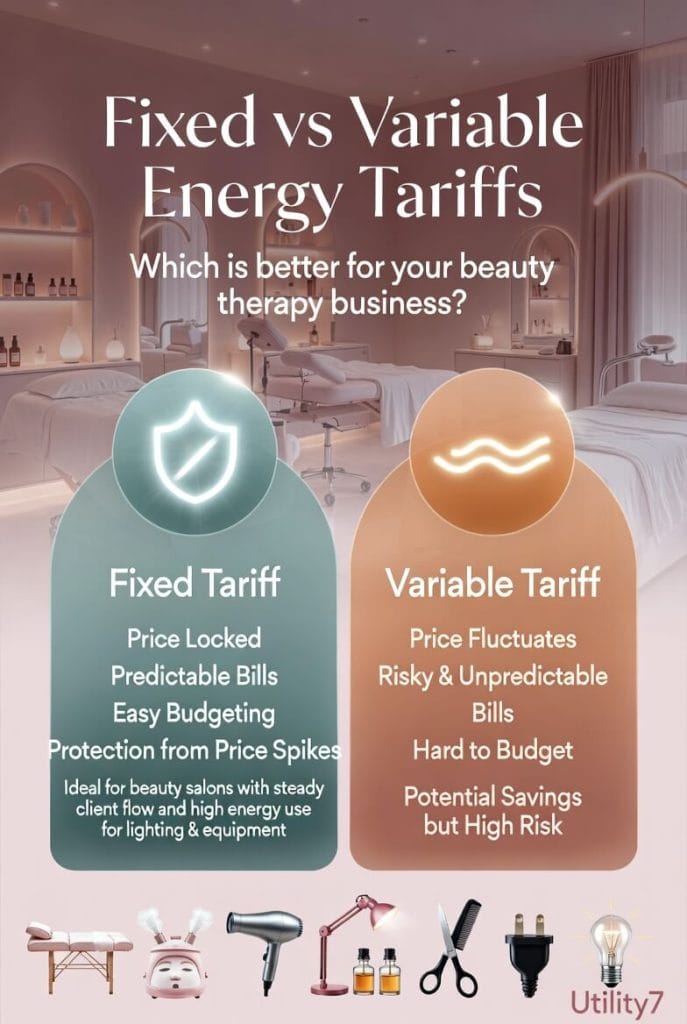 Fixed vs. Variable Energy Tariffs for Beauty Therapist Companies
